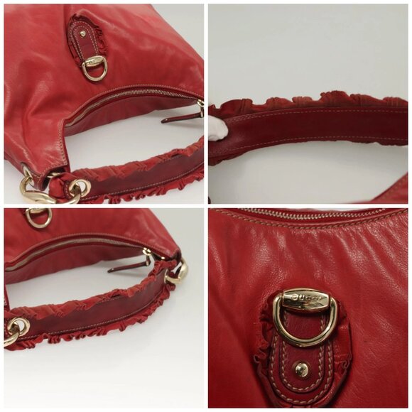 GUCCI Shoulder Bag Leather Red Gold 189840 001364 Auth bs27504 - Picture 16 of 16